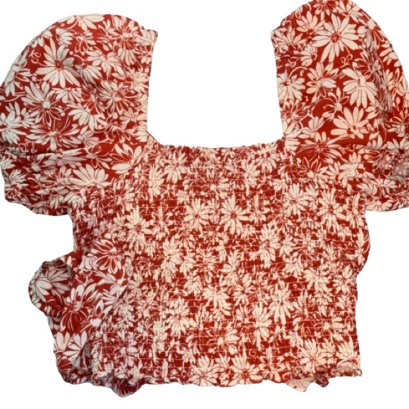 NWT Madewell Anita Floral Linen Puff Sleeve Wrap Top Size S - Picture 10 of 10